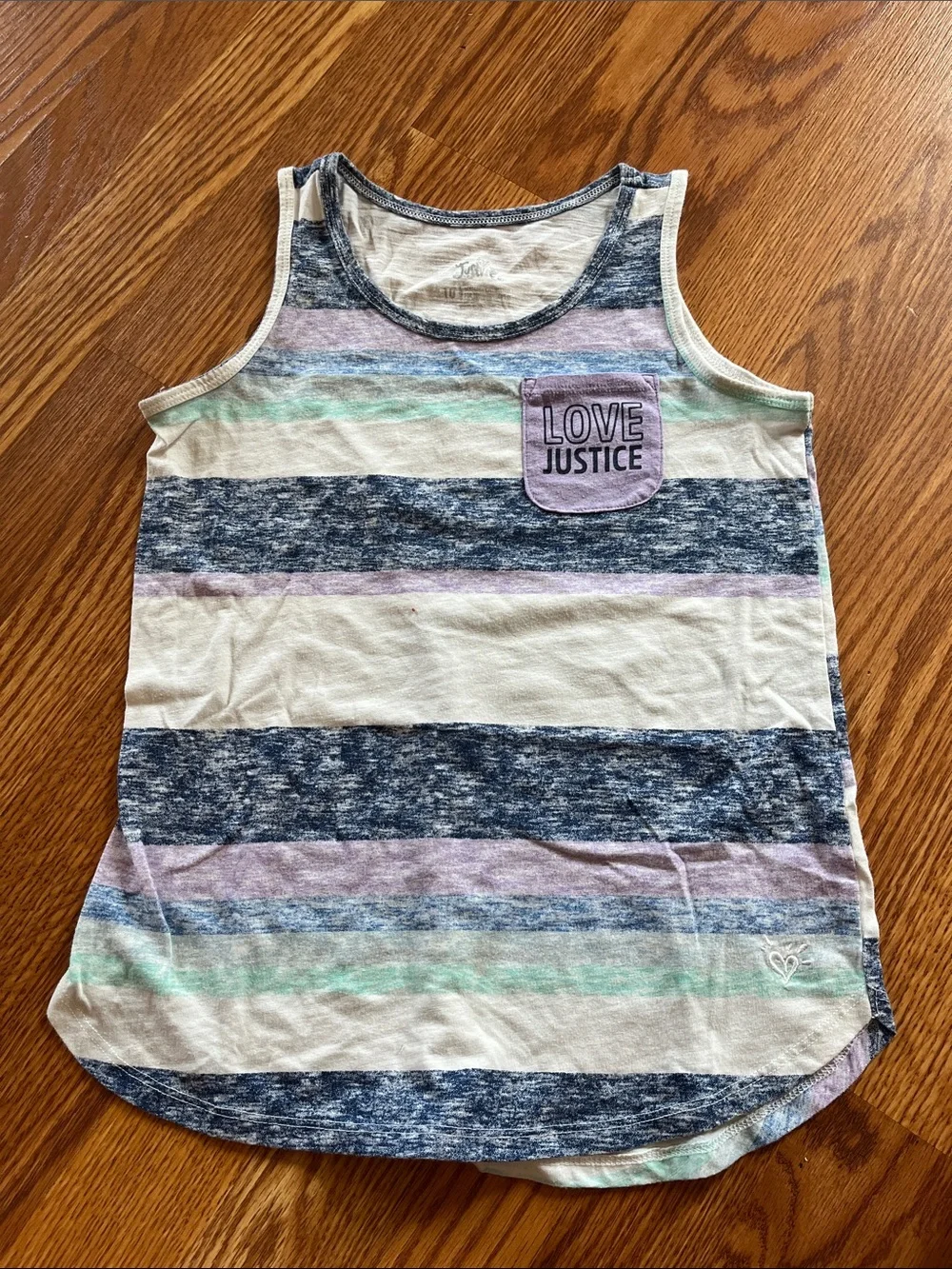 Justice Striped Tank Top - Navy, Lavender, Mint, Cream